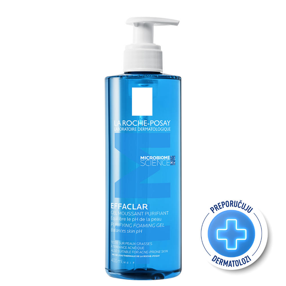 La Roche Posay EFFACLAR Pjenušavi gel za čišćenje masne, osjetljive kože sklone aknama, 400 ml