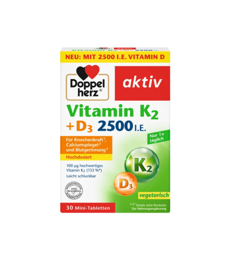 DOPPEL HERZ AKTIV VITAMIN K2+D3 2500IE A 30 TBL