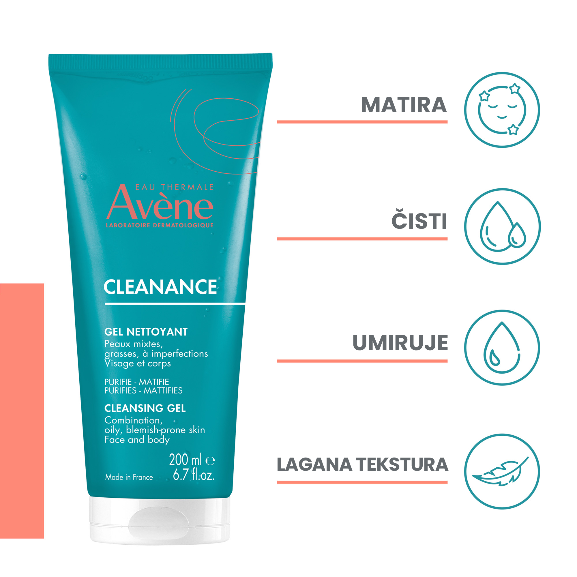 Eau Thermale Avène Cleanance Gel za čišćenje 200ml - Image 2