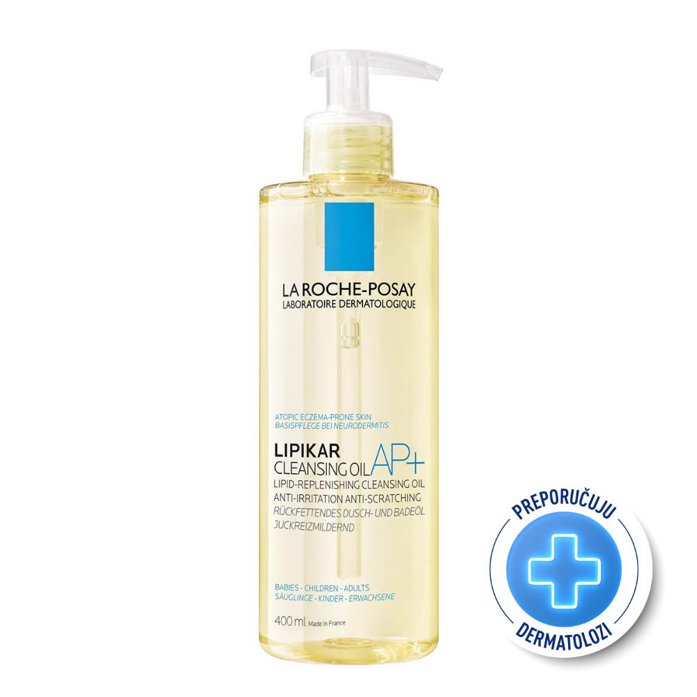 La Roche Posay LIPIKAR HUILE LAVANTE AP+ Ulje za kupanje obogaćeno lipidima protiv nadraženosti i svrbeža, pogodno za bebe, djecu i odrasle, 400 ml