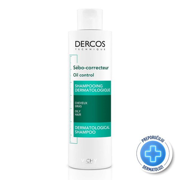 VICHY DERCOS Šampon za regulaciju masnoće vlasišta i sebuma, 200 ml