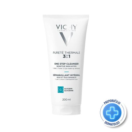 VICHY PURETÉ THERMALE 3u1: integralno sredstvo za uklanjanje šminke s osjetljive kože i očiju, 200 ml