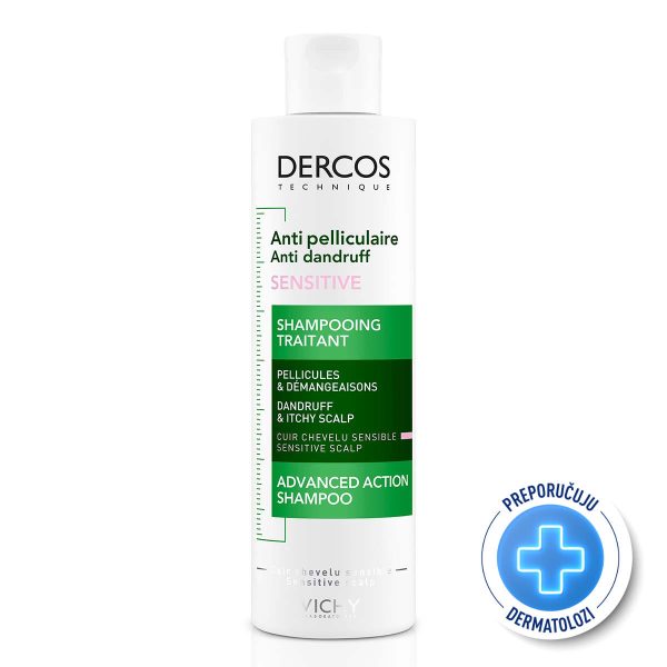 VICHY DERCOS Šampon protiv peruti za osjetljivo vlasište bez sulfata, 200 ml