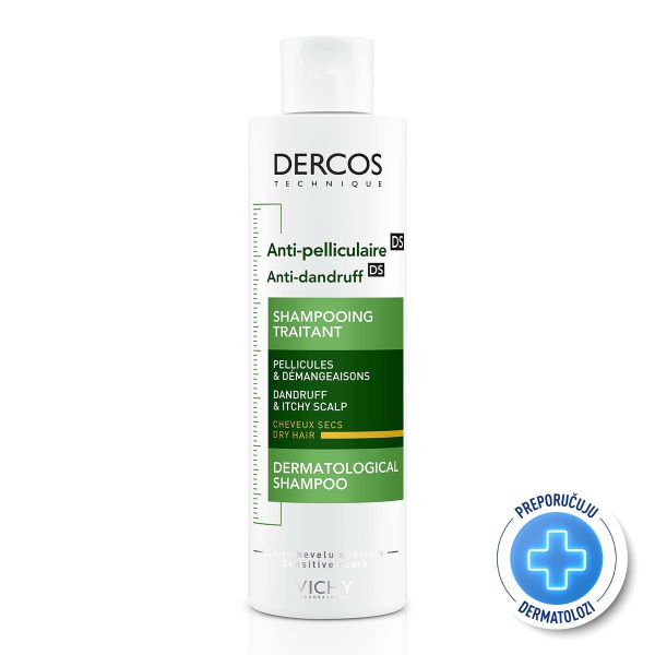 VICHY DERCOS Šampon protiv prhuti za suhu kosu, 200 ml