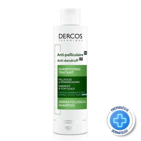 VICHY DERCOS Šampon protiv prhuti za normalnu ili masnu kosu, 200 ml