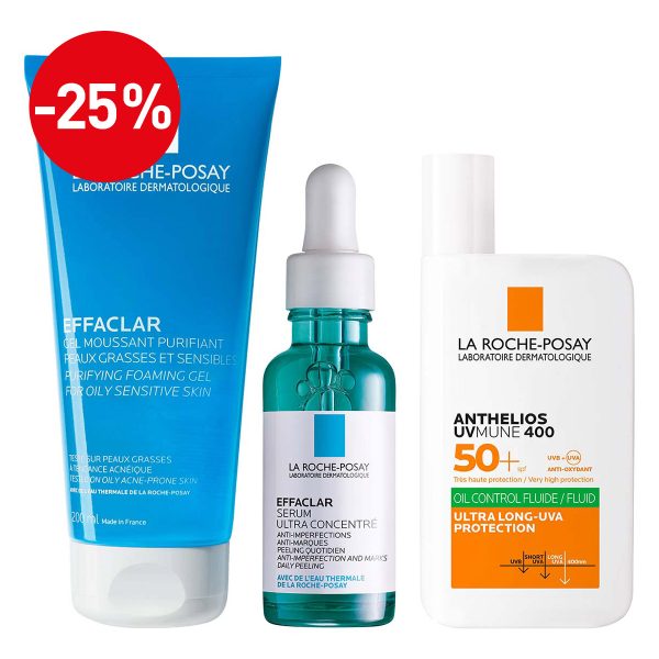 La Roche Posay EFFACLAR Protokol za odraslu kožu sklonu aknama i nepravilnostima (čišćenje, njega, zaštita od sunca)
