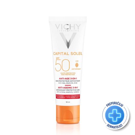 VICHY CAPITAL SOLEIL Krema za zaštitu od sunca s anti-age efektom SPF50, 50 ml