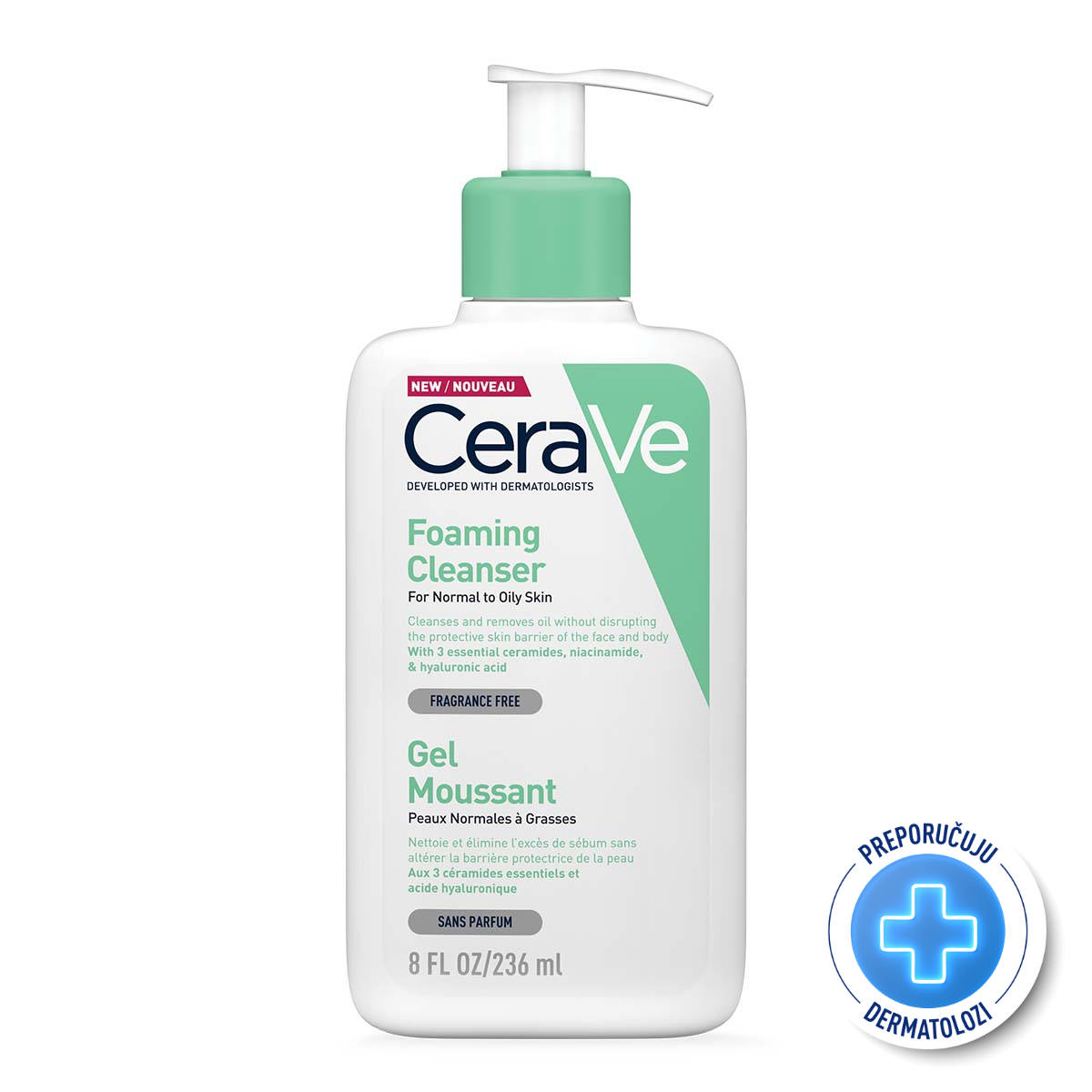 3337875597197_1.jpg CeraVe Pjenušavi gel za čišćenje za normalnu do masnu kožu, 236 ml - Image 1