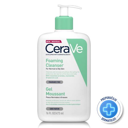 CeraVe Pjenušavi gel za čišćenje za normalnu do masnu kožu, 473 ml
