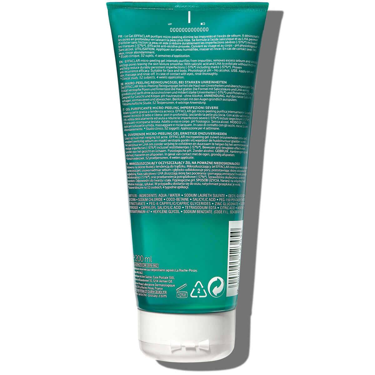 La Roche Posay EFFACLAR Pročišćavajući mikro-piling gel za čišćenje lica i tijela, za masnu kožu, 200 ml - Image 2