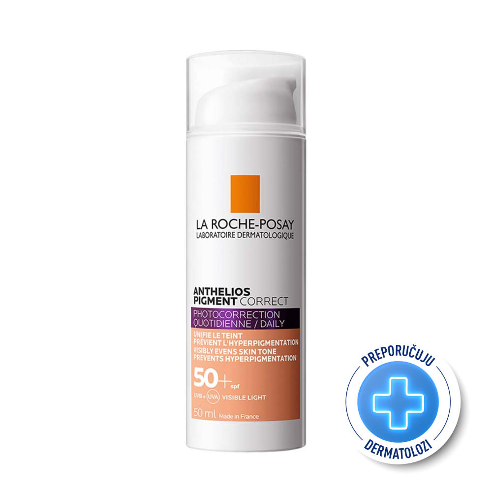 3337875797399_1.jpg La Roche Posay ANTHELIOS Pigment Correct SPF50+ Svakodnevni korektivni proizvod za zaštitu od sunca za hiperpigmentaciju, 50 ml, Medium - Image 1