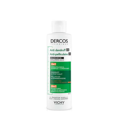 Vichy DERCOS Šampon protiv peruti DS - 2 u 1: Dermokozmetički šampon i regenerator, 200 ml