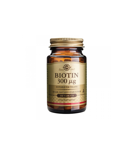 SOLGAR BIOTIN TBL 300 MCG A 100