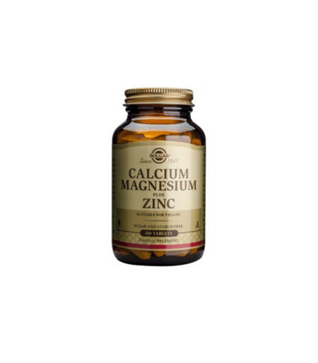 SOLGAR CALCIUM MAGNESIUM ZINC A 100