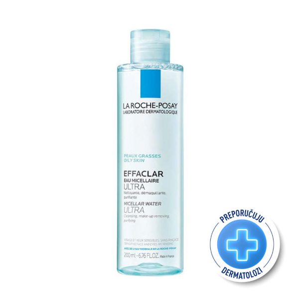 La Roche Posay EFFACLAR Micelarna voda za uklanjanje šminke i čišćenje masne i osjetljive kože, 200 ml