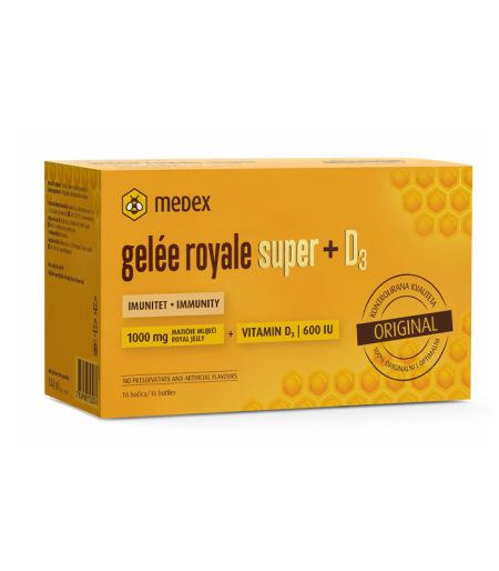 Medex Gelée royale super 1000 mg + Vitamin D3 16 bočica x 9 ml