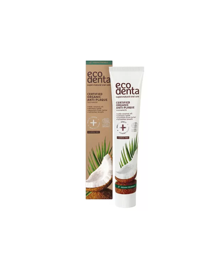 ECODENTA organska pasta za zube protiv plaka sa kokosovim uljem, 75 ml