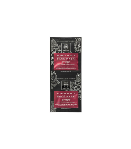 Apivita Beauty Maska Grožđe 2x8 Ml