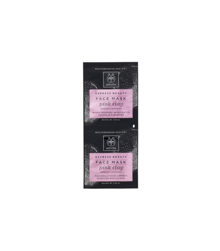 Apivita maska za lice ružičasta glina pink clay 2×8 ml