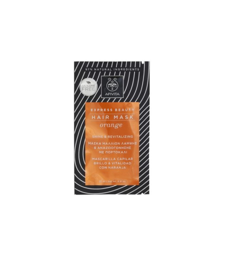 Apivita Express Beauty maska ​​za kosu narandža za sjaj i revitalizaciju 20 ml
