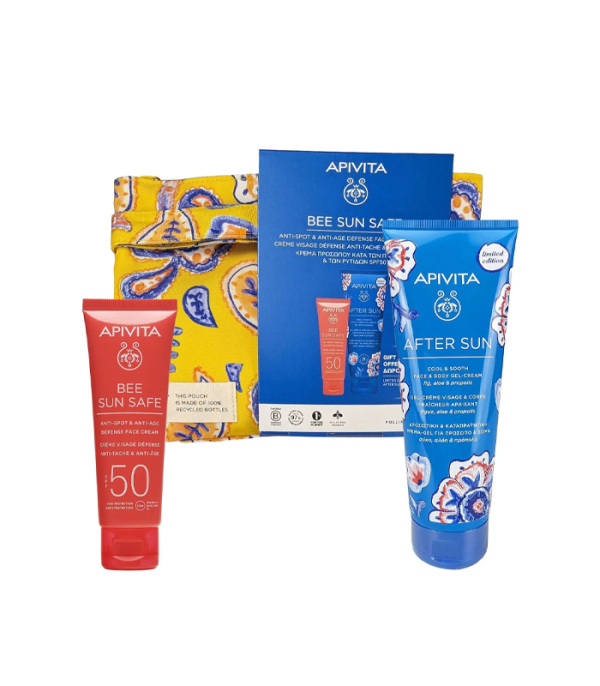 Apivita Set Bee Sun Safe Anti-Spot & Anti-Age Defense Face Cream SPF50 50 ml + POKLON After Sun Face & Body Gel-Cream 100 ml