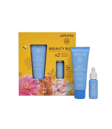 Apivita Aqua Beelicious Beeauty Buzz set - Light krema + Mini Booster 10ml