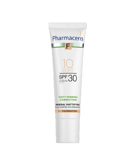 PHARMACERIS MINERALNI MAT TEČNI PUDER SPF30 10 LIGHT