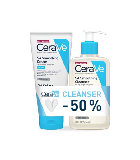 CeraVe SA krema za zaglađivanje suhe i grube kože + gel za čišćenje suhe i grube kože