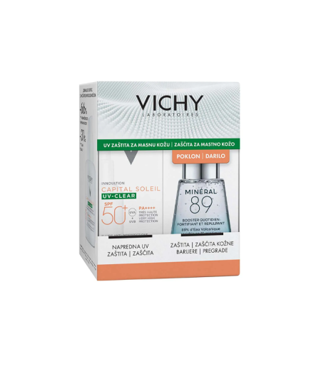 Vichy Capital Soleil UV-CLEAR Fluid SPF50+ 40 ml + POKLON Minéral 89 Booster 30 ml
