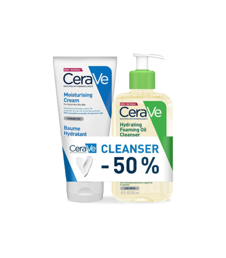 CeraVe Hidratantno ulje za čišćenje 236 ml -50% + Hidratantna krema 177 ml