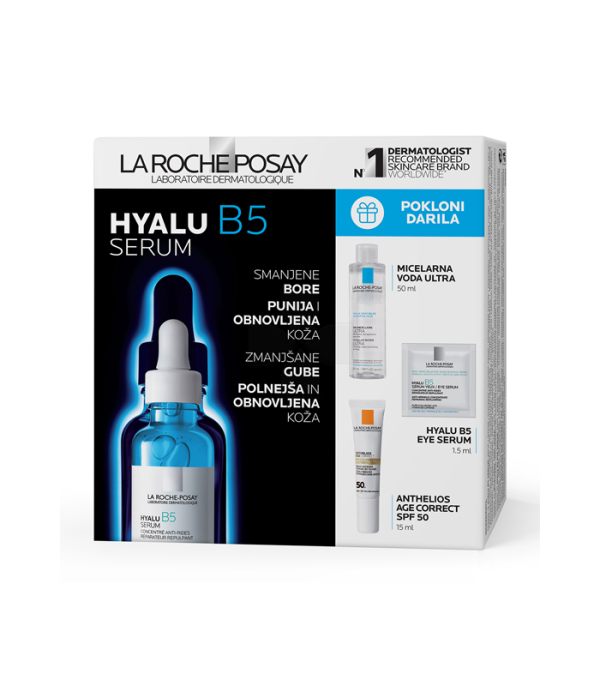 La Roche Posay Hyalu B5 Promo Set + POKLONI Micelarna voda ultra 50 ml + Hyalu B5 Eye Serum 1,5 ml + Anthelios Age Correct SPF50 15 ml