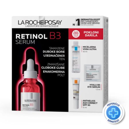 La Roche Posay Retinol B3 Serum 30 ml + POKLONI Micelarna 50 ml + Hyalu B5 Eye Serum 1,5 ml + Anthelios Age Correct SPF50 15 ml