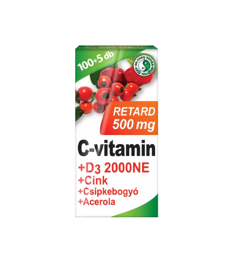 C vitamin 500mg + D3 +cink+šipurak+ acerola tablete sa produženim oslobađanjem za potporu imunog sistema