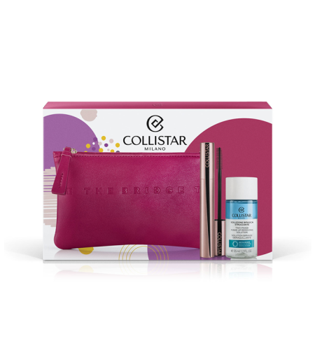 COLLISTAR SET INFINITO MASCARA EXTRA BLACK + TWO-PHASE MAKE UP REMOVING SOLUTION 35 ML