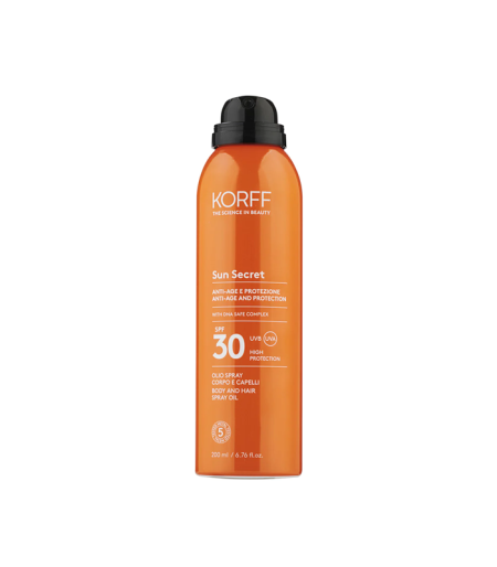KORFF SUN SECRET BODY AND HAIR SPRAY OIL SPF 30 200 ML
