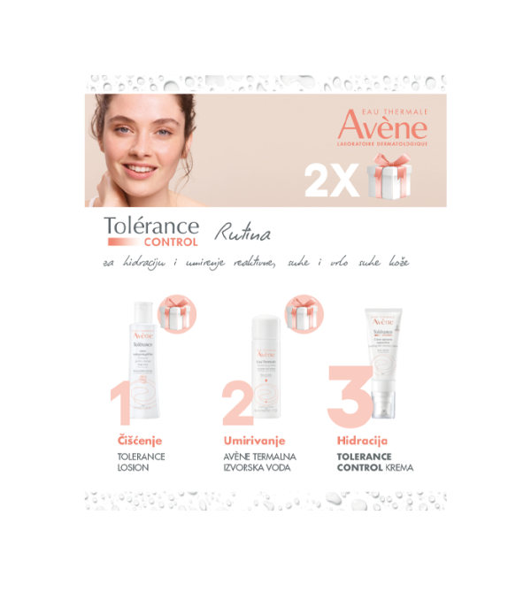 Avène tolerance control krema 40ml  + Avène tolerance lotion 100ml  + Avène termalna voda 50ml