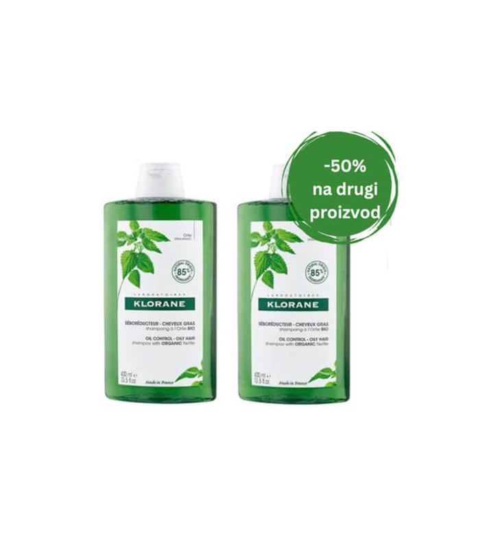 KLORANE DUO KOPRIVA ŠAMPON 400 ML -50% NA DRUGI