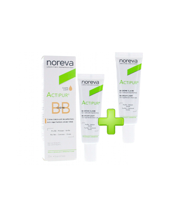 Promo Noreva Actipur BB krema za njegu protiv nesavršenosti Light 30 ml 1+1