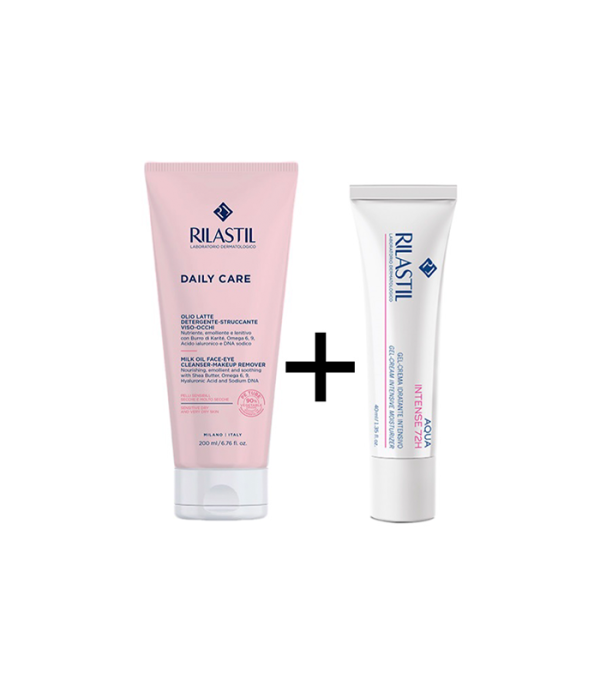 Rilastil Daily care mlijeko za čišćenje lica 200ml + Riastil aqua intense 72h gel-krema ( NA POKLON)