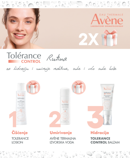 Avène tolerance control balm 40ml  + Avène tolerance lotion 100ml  + Avène termalna voda 50ml