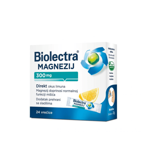 BIOLECTRA® MAGNEZIJ LIMUN 300 MG DIREKT 24 vrećice
