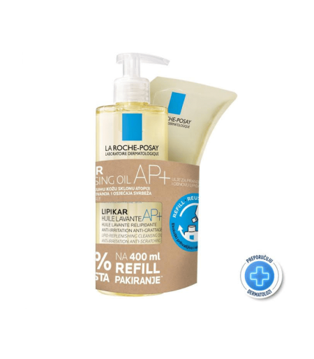 LA ROCHE POSAY LIPIKAR CLEANSING OIL AP 400 ML +ULJE ZA PRANJE I OBNOVU LIPIDA 400 ML