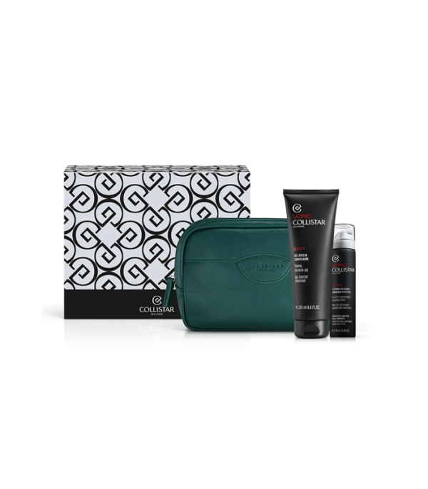 COLLISTAR man set UOMO  ( shower gel+shaving mousse+man bag )