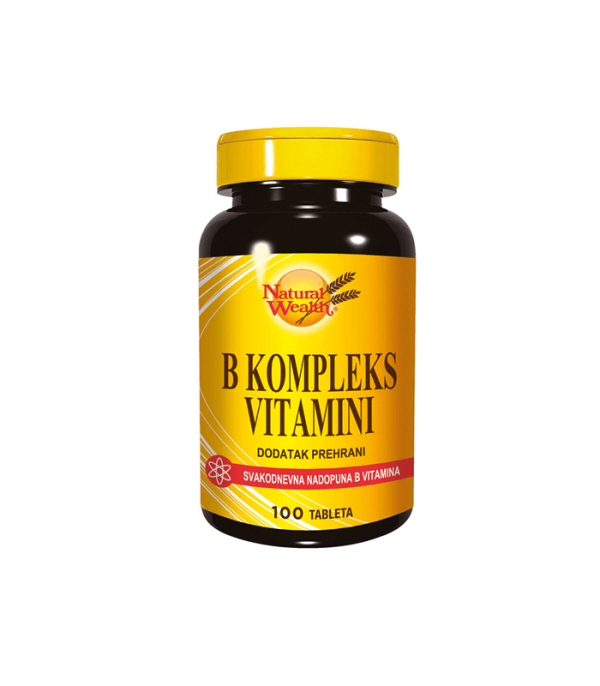 NATURAL WEALTH B KOMPLEKS VITAMINI 100 tablete, Dodatak prehrani za nadoknadu vitamina B skupine