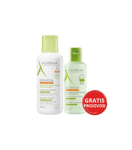 A-Derma Exomega control emolijentna krema + Exomega Control gel 2u1 GRATIS