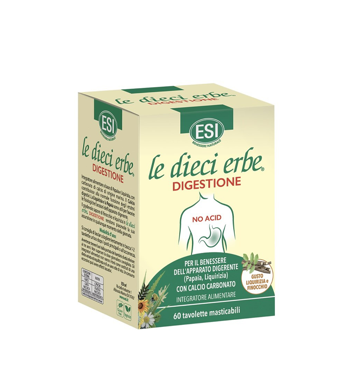 Esi Le dieci erbe DIGESTIV AID NO ACID, tablete za žvakanje a 60