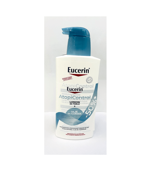 EUCERIN ATOPICONTROL LOSION ZA TIJELO 400 ML + ULJE ZA TUŠIRANJE 400ML -50% na ulje za tuširanje
