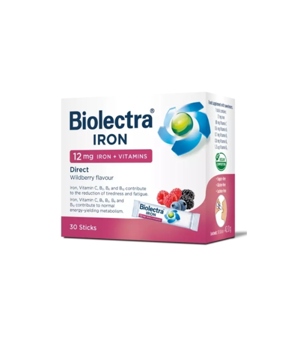 BIOLECTRA® ŽELJEZO + VITAMIN C + VITAMIN B DIREKT