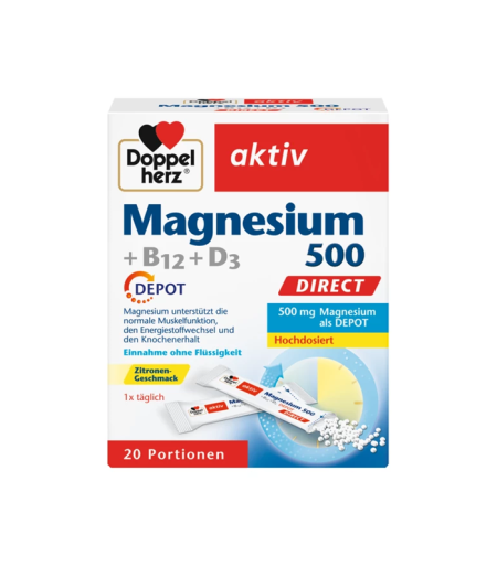 Doppel Herz aktiv Magnezijum 500 + B12 + D3 DEPO DIREKT
