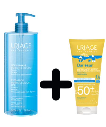 Uriage Dermatološki Gel za tuširanje 500ml + Uriage Bariesun Spf 50 Mlijeko 100ml